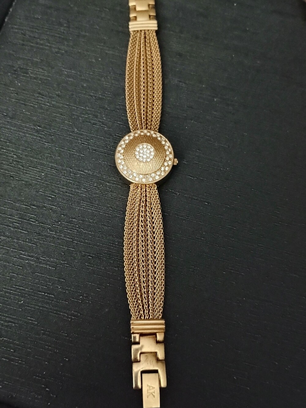 Anne Klein Gold Crystal-Accent Multi-Chain Bracelet Watch